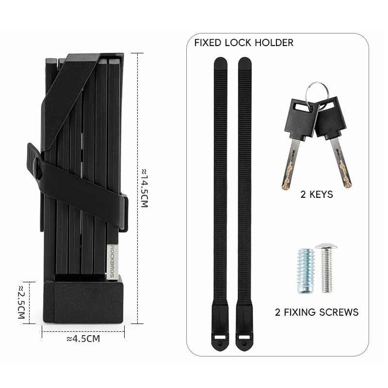ROCKBROS 32140003 809 Folding Bicycle Lock Motorcycle Bike Anti Theft Lock ROCKBROS 32140003 809 Folding Bicycle Lock Motorcycle Bike Anti Theft Lock